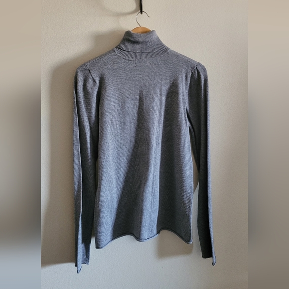 The Limited Soft Lightweight Rolled Hem Turtleneck Sweater, Women's XL, Grey - Picture 7 of 9